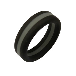 Triple Band Silicone Ring for Men – Sandwich Band For Women – Durable, Flexible Design with Distinctive Middle Stripe Accent