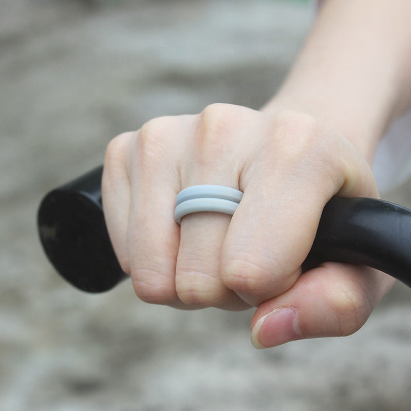 V Shape Silicone Ring for Men – Flexible Rubber Band with Center Cut, Ideal for Work, Gym, and Outdoor Activities