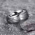 8mm Tungsten Carbide Wedding Band Ring – Domed Grooved Brushed Design – Comfort Fit for Men in Silver or Black