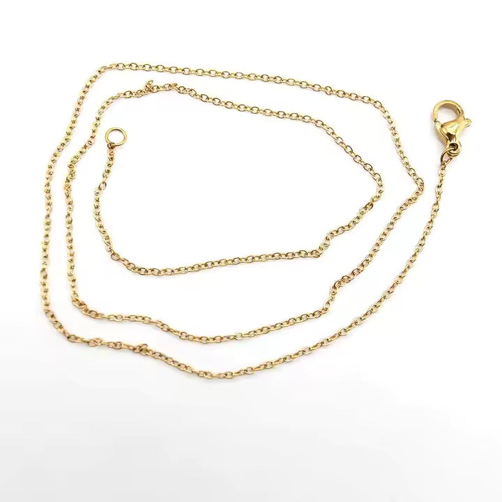 Stainless Steel 1.2mm Cable Chain Necklace in Gold & Silver, Durable Jewelry Chain for Men & Women
