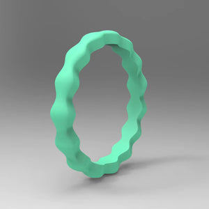 Wave Pattern Silicone Ring for Men – Flexible Rubber Band with Wavy Texture, Lightweight & Daily Comfort