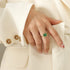 Adjustable Malachite Ring – Stainless Steel Statement Jewelry in Gold, Rose Gold, or Silver with Green Stone Accent