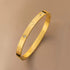 Clover Design CZ Bangle Bracelet, Stainless Steel with Cubic Zirconia, Gold, Silver & Rose Gold Colors Available