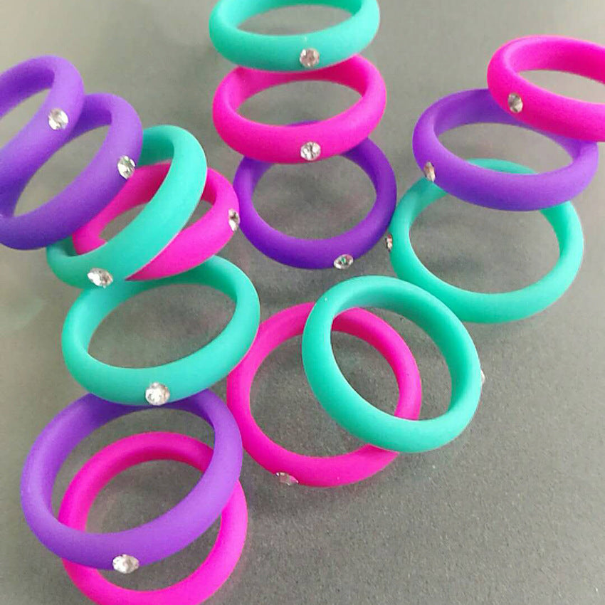 5MM Silicone Ring with Sparkling CZ Diamond – Slim, Flexible & Stylish Alternative for Active Lifestyles
