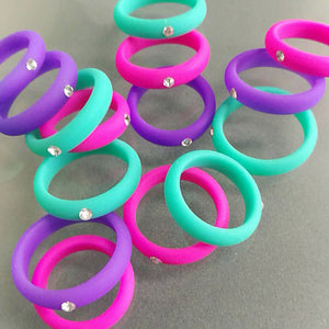 5MM Silicone Ring with Sparkling CZ Diamond – Slim, Flexible & Stylish Alternative for Active Lifestyles