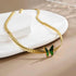 Gold Plated Stainless Steel Green Butterfly Anklet – Dainty Women’s Chain Ankle Bracelet for Summer & Beachwear