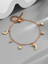 Stainless Steel Multi-Charm Dangle Anklet or Bracelet – Star, Heart, CZ Accents – Gold, Silver & Rose Gold Ankle Jewelry
