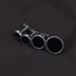 Black Oil Drip Stainless Steel Stud Earrings for Men and Women, Round Minimalist Glossy Enamel Design