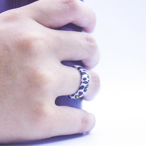 Trendy Silicone Leopard Pattern Ring – Soft Flexible Band with Embossed Animal-Inspired Texture for Daily Comfort