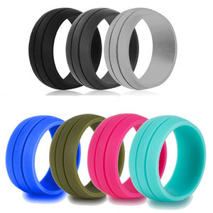 Classic 8.5MM Silicone Ring for Men – Durable Band For Women – Flexible Design with Sleek Dual Line for Everyday Comfort