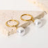 Gold Plated Stainless Steel Huggie Hoop Earrings with Drop Freshwater Pearl – Elegant Minimalist Dangle Style