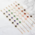 Gold Stainless Steel Clover Bracelet – Pink, White & Black Crystal Inlay – Dainty 4-Leaf Design for Layered Looks