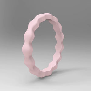 Wave Pattern Silicone Ring for Men – Flexible Rubber Band with Wavy Texture, Lightweight & Daily Comfort