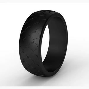 Fish Scale Silicone Ring for Men – Textured, Flexible Rubber Band with Unique Scale Pattern for Daily Wear