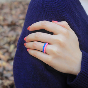 Wave Pattern Silicone Ring for Men – Flexible Rubber Band with Wavy Texture, Lightweight & Daily Comfort