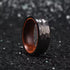 8mm Tungsten Carbide Hammered Wedding Band Ring with Wood Inlay – Rustic Style for Men & Women – Durable & Unique