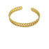 Adjustable Cuban Chain Bangle Bracelet – Stainless Steel Open Cuff in Gold and Silver, Modern Minimalist Design