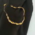 Twisted Herringbone Gold Bracelet – Stainless Steel, Bold & Elegant Everyday Jewelry, Minimalist Style