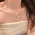 Gold Plated Stainless Steel Necklace with Heart-Shaped Mother of Pearl Pendant – Elegant Minimalist Jewelry