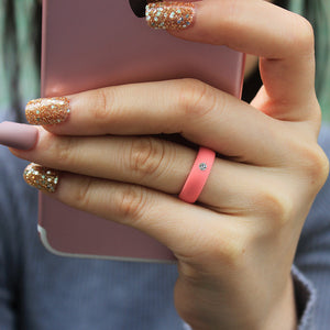 5.7MM Silicone Ring with Sparkling CZ Diamond – Lightweight, Flexible & Stylish Band for Everyday Comfort