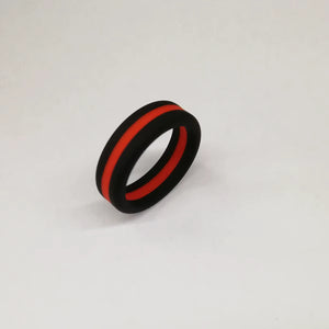 Triple Band Silicone Ring for Men – Sandwich Band For Women – Durable, Flexible Design with Distinctive Middle Stripe Accent