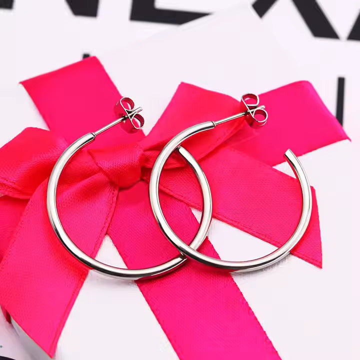 Stainless Steel Hoop Earrings for Men & Women, Gold & Silver Huggie Hoops, Hypoallergenic Everyday Jewelry