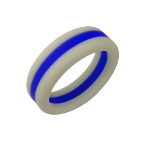 Triple Band Silicone Ring for Men – Sandwich Band For Women – Durable, Flexible Design with Distinctive Middle Stripe Accent