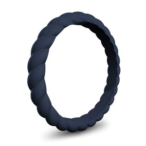 Twist Design Silicone Ring for Men – Soft Rubber Spiral Band, Flexible & Durable, Perfect for Active Lifestyles