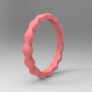 Wave Pattern Silicone Ring for Men – Flexible Rubber Band with Wavy Texture, Lightweight & Daily Comfort