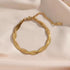 Twisted Herringbone Gold Bracelet – Stainless Steel, Bold & Elegant Everyday Jewelry, Minimalist Style