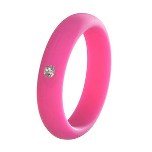 5MM Silicone Ring with Sparkling CZ Diamond – Slim, Flexible & Stylish Alternative for Active Lifestyles