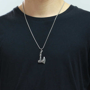 Men’s Viking Axe Pendant Necklace – Stainless Steel, Available in Gold, Silver & Black Finishes