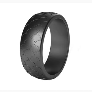Fish Scale Silicone Ring for Men – Textured, Flexible Rubber Band with Unique Scale Pattern for Daily Wear