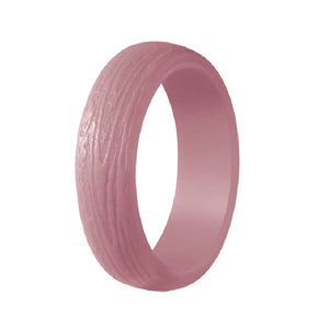 Bark Pattern Silicone Ring for Women – Textured, Lightweight Rubber Band with Nature-Inspired Woodgrain Design