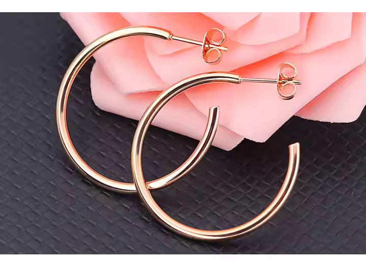 Stainless Steel Hoop Earrings for Men & Women, Gold & Silver Huggie Hoops, Hypoallergenic Everyday Jewelry