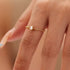 Solitaire Oval CZ Engagement Ring for Women, Thin Rope Chain Band, 18K Gold Plated Stainless Steel Wedding Ring