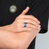 8mm Black Tungsten Carbide Ring with Red or Blue Meteorite Inlay and Deer Arrow Design – Hunter Wedding Band