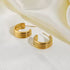 Triple Hoop Huggie Earrings – 18K Gold Plated Stainless Steel Interlocking Chunky Studs for Bold Everyday Style