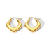 Chunky Dome Earrings for Women, Bold 18K Gold Plated Stainless Steel Studs, Minimalist Statement Jewelry