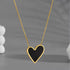 Black Mother of Pearl Heart Necklace, Stainless Steel, 18K Gold Plated, Dainty Minimalist Jewelry for Women