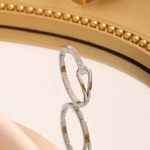 Elegant Teardrop CZ Stone Ring for Women, Stainless Steel Gold & Silver Finish Fashion Jewelry, Hypoallergenic Gift