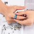 8mm Black Tungsten Carbide Wedding Band – Crushed Blue Purple Shell Inlay Ring – Durable Comfort Fit for Men & Women