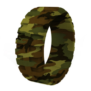 Men's Tire Pattern Silicone Wedding Ring – Durable Rubber Design, Comfortable Fit, Great for Active Lifestyle
