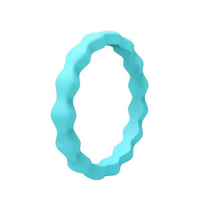 Wave Pattern Silicone Ring for Men – Flexible Rubber Band with Wavy Texture, Lightweight & Daily Comfort