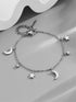 Stainless Steel Multi-Charm Dangle Anklet or Bracelet – Star, Heart, CZ Accents – Gold, Silver & Rose Gold Ankle Jewelry