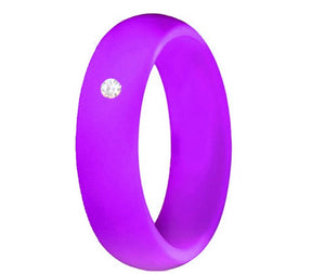 5.7MM Silicone Ring with Sparkling CZ Diamond – Lightweight, Flexible & Stylish Band for Everyday Comfort