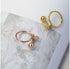 Beaded Knot Stainless Steel Ring – Double Ball Minimalist Fixed Band in Gold or Silver for Everyday Chic Style