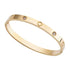 Clover Design CZ Bangle Bracelet, Stainless Steel with Cubic Zirconia, Gold, Silver & Rose Gold Colors Available