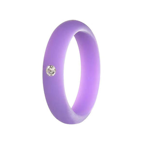 5MM Silicone Ring with Sparkling CZ Diamond – Slim, Flexible & Stylish Alternative for Active Lifestyles