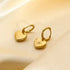 Gold Plated Stainless Steel Heart CZ Dangle Huggie Earrings for Women, Romantic Hoop Design with Sparkling Accent